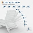 thumbnail image 4 of 5-Position HDPE Patio Lounge Chair with Wheels 450lb Capacity Chaise Lounge for Pool Cup Holder, 4 of 7