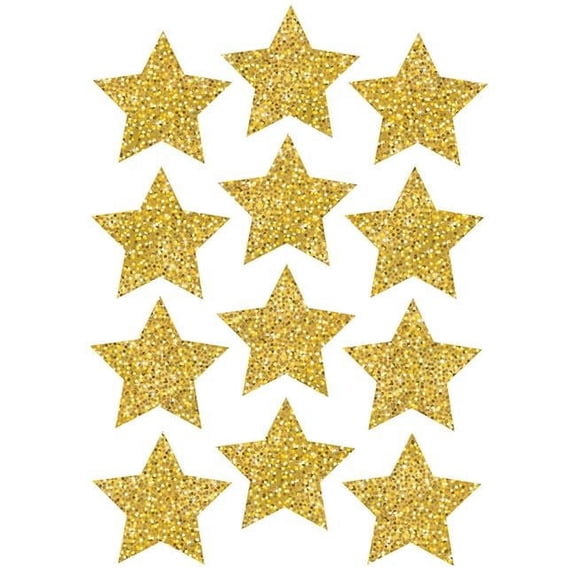 3 in. Die Cut Magnets Gold Sparkle Stars - Pack of 6