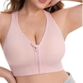 thumbnail image 3 of WAGUTH Plus Size Front Zip Sports Bra for Women Racerback Medium Support Seamless Workout Yoga Bralette,Pink,3XL, 3 of 5