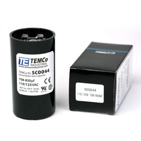 TEMCo 708-850 uF MFD CD60 Start Capacitor 110-125V AC Round | 50/60 Hz