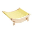 thumbnail image 2 of Cat Hammock Cat Rocking Chair Durable Wooden Universal Removable Sleeping Beds Portable Cat Bed Swing Chair for Pet Supplies Kitty 10kg Cats Yellow, 2 of 8