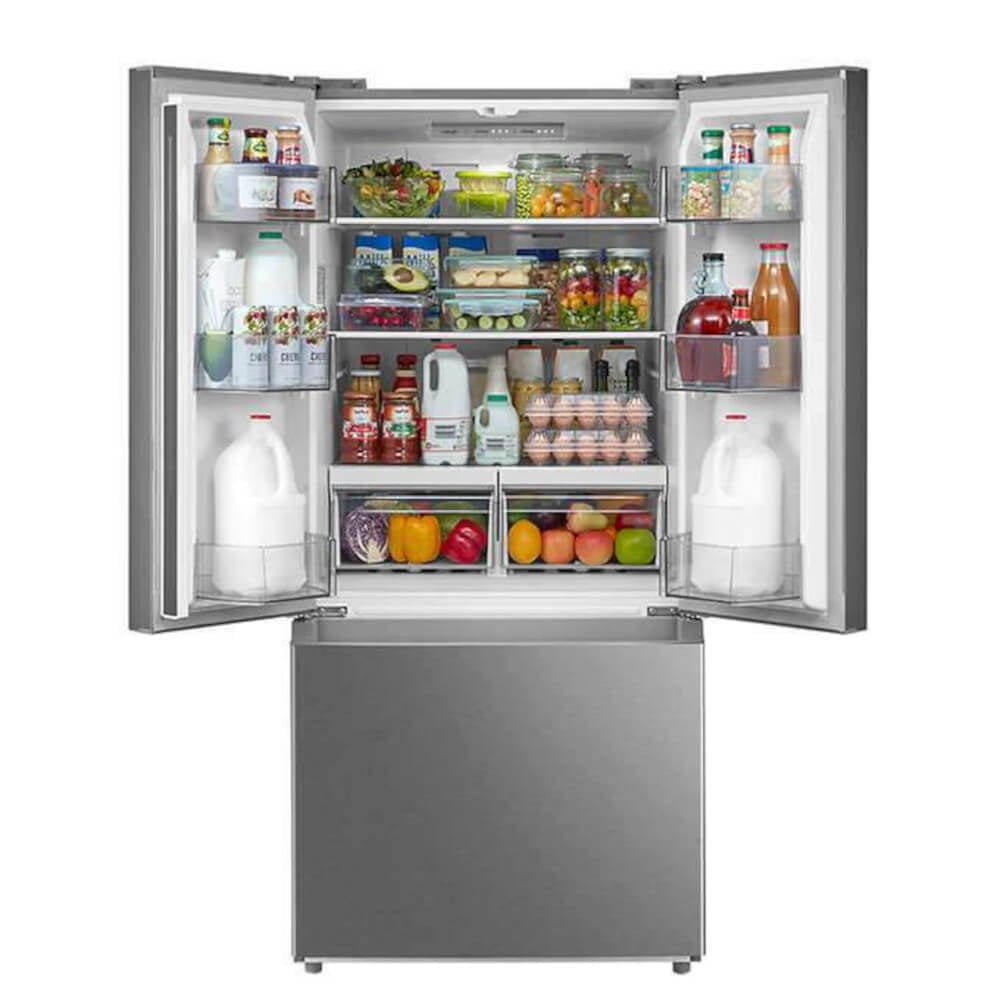 Midea Bottom Freezer French Door Refrigerator, Silver