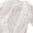 thumbnail image 3 of Ruyang Baby 2 Piece Outfits Cotton Linen Button-down Long Sleeve Bodysuits and Hat Summer Toddlers Casual Crawling Clothes, 3 of 7