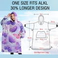 thumbnail image 4 of Oversized Wearable Blanket Hoodie,Purple Butterfly Lavender Pattern Sherpa Blanket Hoodie with Super Pockets,Super Warm Fuzzy Pullover for Women & Men, 4 of 6