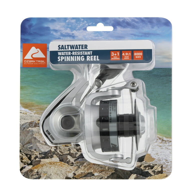 Ozark Trail Saltwater Water Resistant 8000 Spinning Reel - Clam Pack