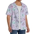 thumbnail image 2 of Goofa Purple Butterfly Printed Men's Casual Short-sleeved Shirt,Lightweight Breathable Button-down,Summer Casual men's top,Versatile Fashion shirt-3X-Large, 2 of 7