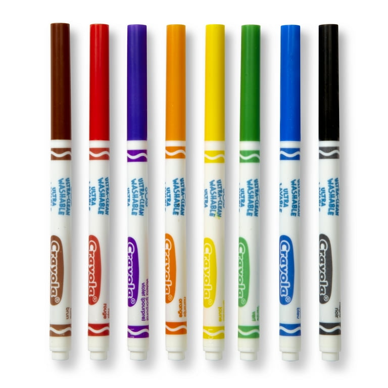 Crayola Washable Formula Markers, Fine Tip, 8 Classic Colors per Box, Set  of 6 Boxes