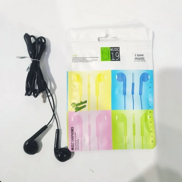 Subwoofer semi-in-ear con cable y micrófono, control de cable, color, bolsa para auriculares