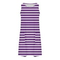 thumbnail image 4 of Cotton Dress Womens Sleeveless Floral Print Crewneck Racerback Tank Top Mini Dresses with Pockets Casual Summer (XL, Purple #1), 4 of 5