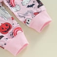 thumbnail image 6 of Toddler Baby Girl Boy Halloween Outfit Pumpkin Ghost Crewneck Sweatshirt Long Sleeve Shirts Top and Pants Set Fall Winter Clothes, 6 of 8