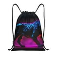thumbnail image 1 of Saiise Futuristic Purple Panther A、 Pattern Sports Drawstring Backpack - String Swim Gym Bag with Wet Proof Pocket for Women&Men-Small, 1 of 6