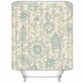 thumbnail image 1 of BSDHOME Doodle Floral Cages Birds Bird Textures Cage Pattern Shower Curtain 66x72 Inches, 1 of 1