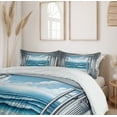thumbnail image 6 of Ambesonne Ocean Duvet Cover Set, Historic Window Sea Scenery, Calking, Sea Blue Coconut and Camel, 6 of 6