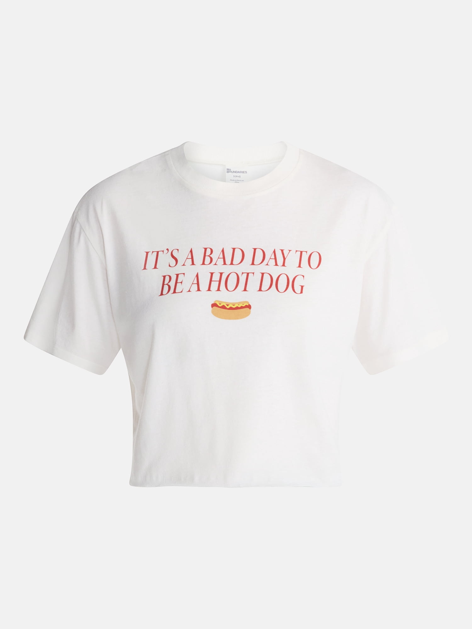 No Boundaries Boxy Cropped Graphic Tee, Women's and Women's Plus XXS-4X