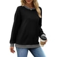 thumbnail image 4 of Fantaslook Color Block Sweatshirts for Women Crewneck Long Sleeve Shirts Fashion Tops Pullover Sweatshirts Fall Outfits, 4 of 9