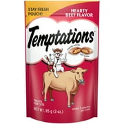 Temptations Classic Dry Hearty Beef Flavor Treats for Adult Cats, 3 oz., Shelf Stable, Plastic Pouch