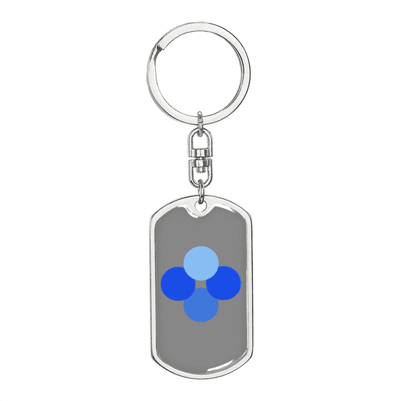 OK Blockchain (OKB) Crypto Cryptocurrency Stainless Steel or 18k Gold Premium Swivel Dog Tag Keychain