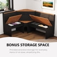 thumbnail image 4 of IDEK Breakfast Nook Table Set for Kitchen - Space Saving L Shaped Corner Dining Table Set with Bench Seating for Dining Room Apartment,Black and Brown, 4 of 7