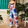 thumbnail image 3 of longantii Jumpsuits for Women 4th Of July American Flag Jumpsuits Comfy Sleeveless Wide Leg One Piece Outfit 2026 Summer Spaghetti Straps Clothing Red M, 3 of 4