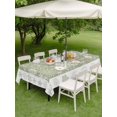 thumbnail image 3 of Outdoor Tablecloth with Umbrella Hole and Zipper, Christmas Snowflakes Rectangle Table Cloth 60x102 Inch Waterproof Tablecloth, Green Xmas Winter Vintage Picnic Table Cover for Patio Camping, 3 of 7