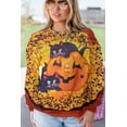thumbnail image 2 of Black Cat on Pumpkin Sweatshirt Halloween Sweatshirts for Women Fall Pumpkin Face Tee Lightweight Pullover Tops, 2 of 10