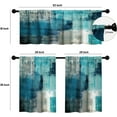 thumbnail image 2 of Kitchen Curtains Sets for Windows 3 Piece Teal Kitchen Curtains Valances 36 Inch Length Kitchen Window Curtains Turquoise Gray Kitchen Window Treatments for Cafe Living Room Window Decor,Teal, 2 of 6