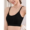 thumbnail image 4 of Spencer Women's Pullover Comfort Bralette, Sizes M-XL, Cami Bras U-Neck Padded Seamless Straps Bralette for Women, Black, 4 of 10