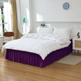 thumbnail image 3 of UniVerse Wrap Around Bed Skirt Three Fabric Sides Elastic Dust Ruffled 24 Inch Tailored Drop,Easy to Install Fade Resistant-Purple, Queen/King, 3 of 13