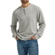 thumbnail image 4 of Wrangler Authentics Waffle Henley de manga larga para hombre, color gris claro, talla XL, 4 of 5