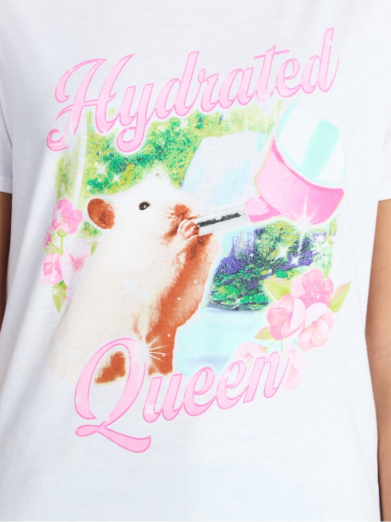Hydrated Queen Women's Graphic Everyday Tee with Short Sleeves