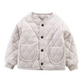 thumbnail image 2 of uublik Jacket Boys Button Down Fleece Jacket with Pockets Fall Winter Outwear Beige, Size 2-8 Years, 2 of 5