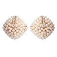 thumbnail image 1 of Pendientes de perlas pequeñas de estilo popular, pendientes de diamantes con incrustaciones redondas de diamantes, de moda, de alta gama, simples, 1 of 5