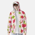 thumbnail image 3 of Logiee Hand Drawn Strawberry Print Men's Women Light Jacket Full Zip Sun Protection Hoodie Long Sleeve Sun Shirts for Men Hiking Fishing Zip Pockets-3X-Large, 3 of 8