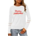 thumbnail image 2 of HOMBOM Ugly Tops for Women Long Sleeve Dressy Casual White Christmas Tree Christmas Womens Tee Shirts Crewneck, 2 of 9