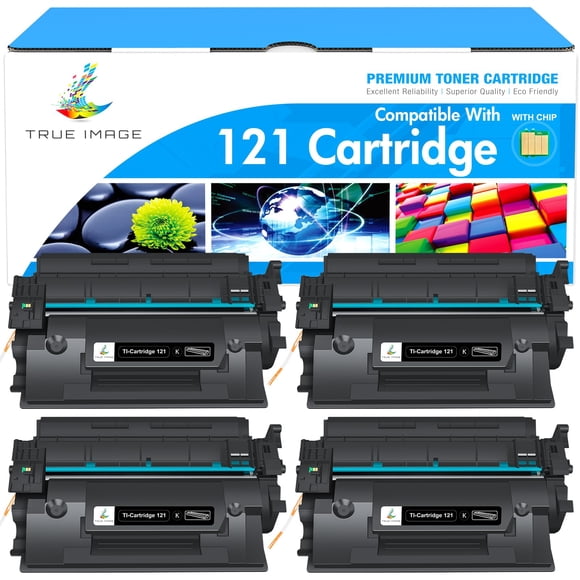 TRUE IMAGE Compatible Toner Cartridge Replacement for Canon 121 CRG-121 CRG121 for Canon imageCLASS D1620 D1650 High Yield Ink Printer (Black, 4-Pack