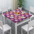 thumbnail image 3 of Cute Hedgehogs and Pioneer Flower Pattern Square Fitted Tablecloth with Elastic Edge,Square Table Cover,Washable Elastic Table Cover for Home Kitchen Party Decor 34"x34", 3 of 6