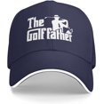 thumbnail image 1 of The Golf Father Unisex Vintage Washed Baseball Cap Adjustable Dad Hat Black, 1 of 7