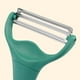 thumbnail image 5 of Pelador de cocina y rallador de col de acero inoxidable | Cuchillo pelador multifuncional de doble cabeza para verduras, patatas y zanahorias | Mango ergonómico | Fácil de limpiar | 1 paquete, 5 of 9