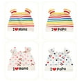 thumbnail image 2 of Autumn Winter Baby Hat Papa Mama Letter Print Beanie Fleece Elastic Baby Cap Photography Props Girls Boys Newborn Infant Hat, 2 of 10