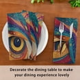 thumbnail image 6 of 4 Pack 20'' x20" Satin Table Napkins Dinner Napkins for wedding Party Decoration events Colorful Owl Face, 6 of 6