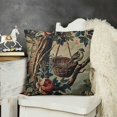 thumbnail image 2 of Antique Chinoiserie Asian Scenic Throw Pillow Cushion BrownBird and Flower Square Throw Pillow Oriental Chinoiserie Check Pillow for Bedroom Sofa Couch, 2 of 5