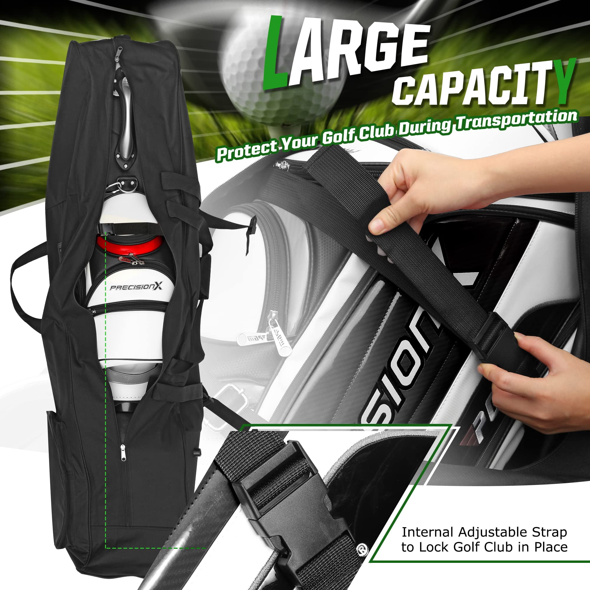 Golf Travel Bags For Airlines - 900d Heavy Duty Tear-resistant Oxford  Lightweight Foldable Design & Detachable Shoulder Strap Club Case Budget Friendly Traveling Gear Covers