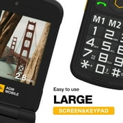 AGM M8 4G Rugged Flip Phone, Large Button Cell Phones for Seniors, Waterproof/Drop-Proof, SOS Side Key, Hearing Aid Compatible, Fast Dialing, 104dB Powerful Speaker, Big Keyboard, Dual SIM, 1500mAh