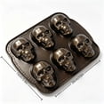 thumbnail image 4 of Liamobondopolis Halloween Silicone Skull Baking Mold 6 Cavity Nonstick Cake Pan and Skull Cake Mold for Baking Spooky Party Treats Home Decor Safe, 4 of 8