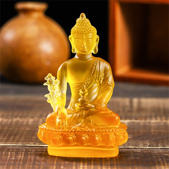 For HealingTranslucen Tibetan Sitting Statue Buddha Buddha StatueThai Decoration & Hangs Christmas Decorations Glass Ornament Set Christmas Bulb Decorations