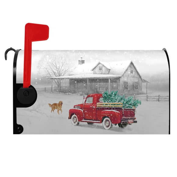 Funda para buzón Dacawin Red Truck Snowy Xmas 53 x 46 cm