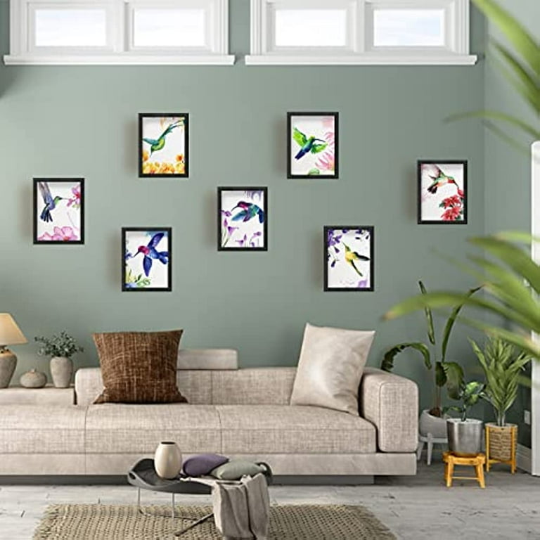 9 PCS Hummingbirds Unframed Canvas Prints Watercolor Wall Art