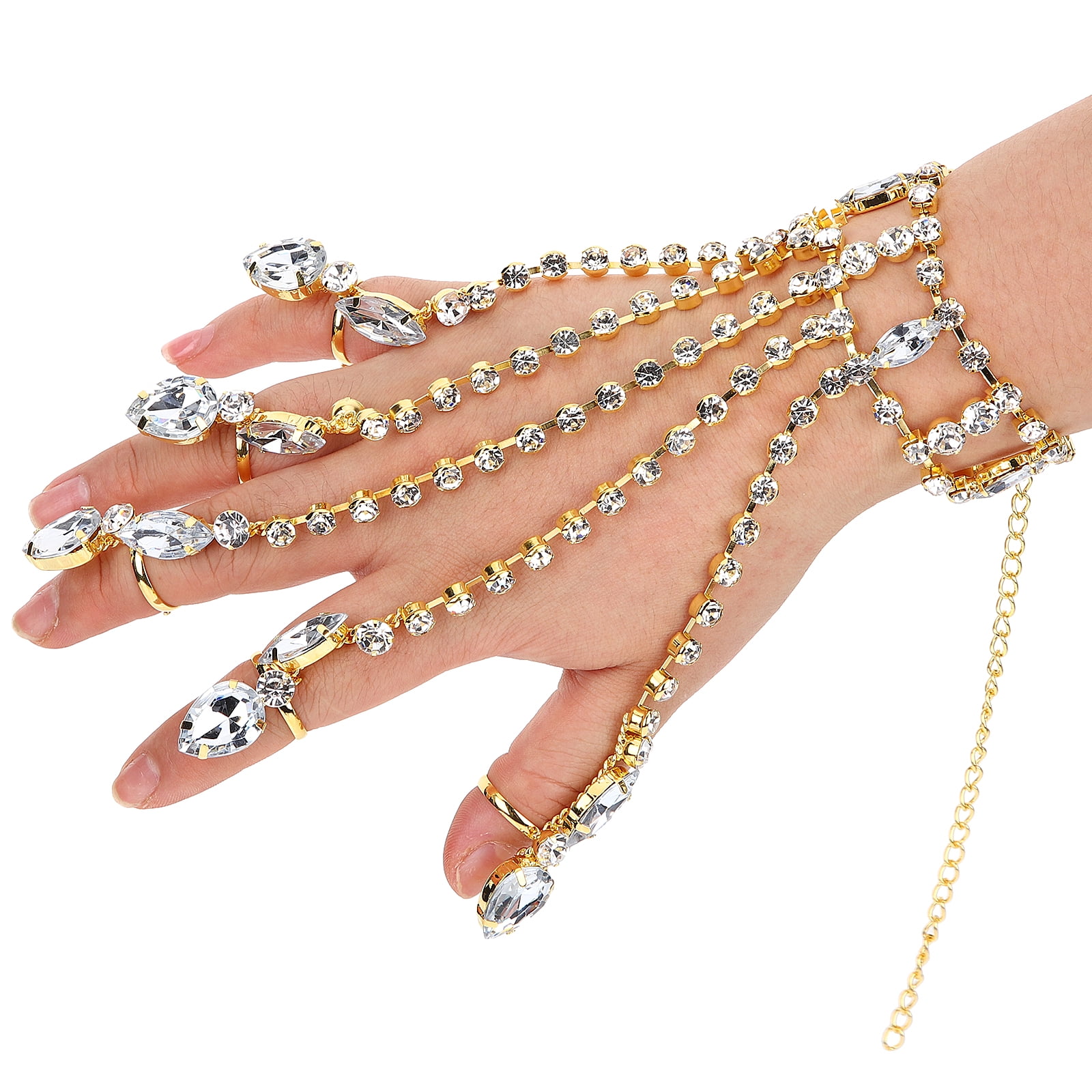 Finger ring chain bracelet deals