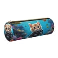 thumbnail image 1 of Easygdp Underwater Diving Cat para Estuche de Lápices Cilíndrico de Cuero con Cremallera, Organizador de Lápices de Cuero para Escuela, Oficina y Viajes, 1 of 6