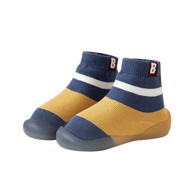 XDZJLR Infant Shoes Summer And Autumn Comfortable Toddler Stripes Colorblock Children Mesh Breathable Floor Shoe